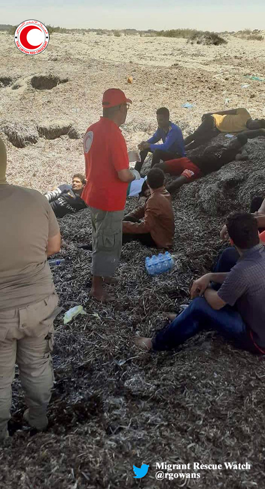 rgowans's tweet photo. 1/2 #Libya 25.07.22 - Police rescued 35 #migrants of different nationalities and recovered 2 bodies after an unseaworthy boat sank off the coast of Abu Kammash. According to testimonies 5 #migrants are still missing and unaccounted for. [cont] #migrantcrisis #DontTakeToTheSea https://t.co/qeK8cyIEeK