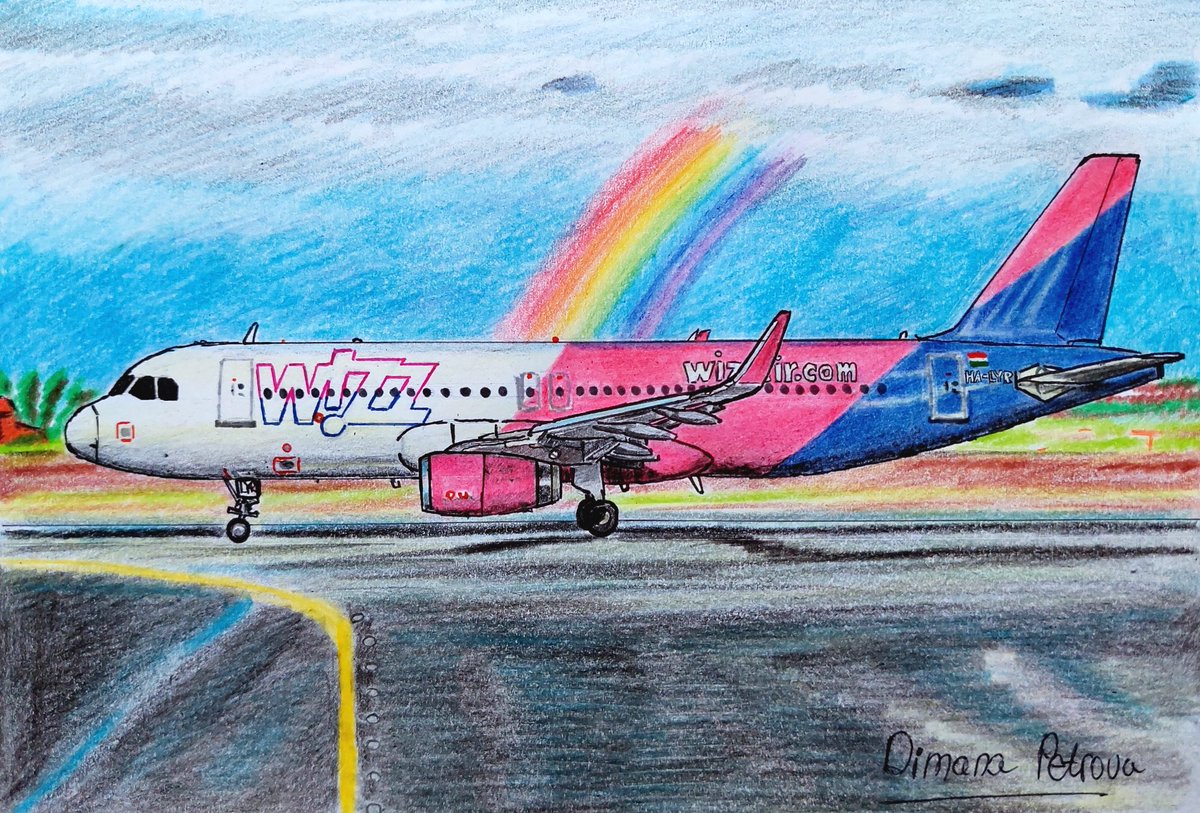 AircraftBy's tweet photo. Wizzair A320 HA-LYR π₯° I love this rainbow sky! π @wizzair
#WizzAir #airbusa320 #Airplane #airplanedrawing #aviationart #rainbow #sky #traveling #Travel #traveler #holidays #airlines #airline #aviationlovers #avgeeks #avgeek #Passion #creativity #Creative #wings #airportview https://t.co/kvB4UXxsoG
