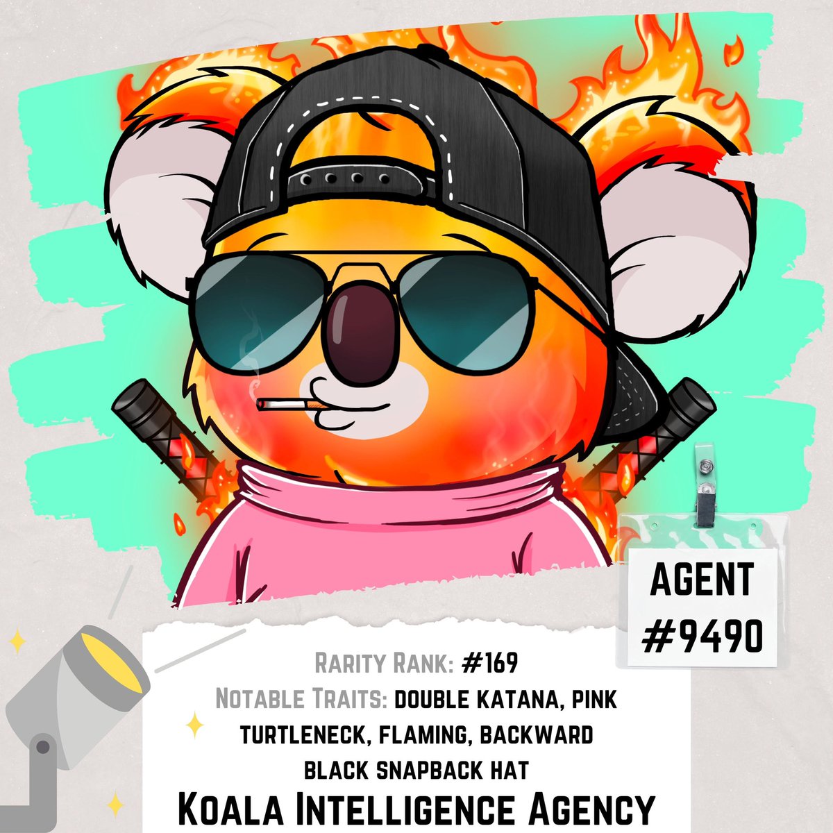 <a href="/Ldawild/">L-da Wild</a> with the 🔥🔥🔥 graphics on my latest <a href="/KoalaAgencyNFT/">Koala Agency</a>! Spotlight on my “Fire, Swords and Chill” 🐨 ranked 169/10000. Sniped this guy for 0.18ETH! Check out <a href="/opensea/">OpenSea</a> or <a href="/LooksRare/">LooksRare</a> for some more deals while they last now that the community owns the contract #DAO #web3