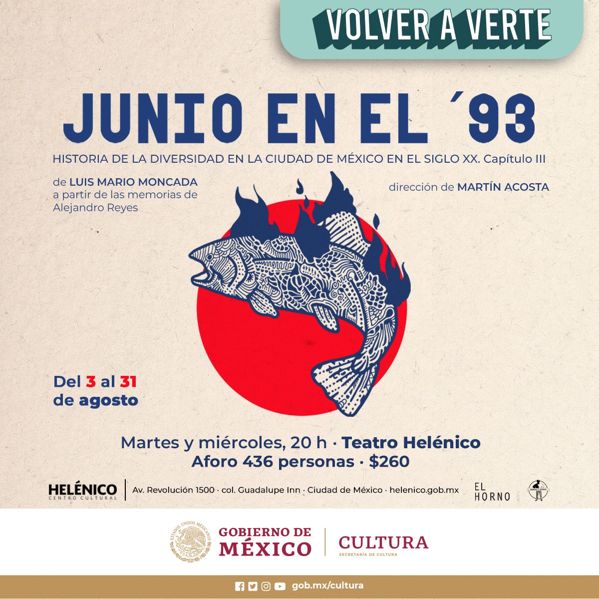 ¿Te quieres ganar un pase doble para disfrutar mañana miércoles 3 de agosto a las 20:00 hrs de la obra Junio en el 93 en el Centro Cultural Helénico? Manda tu nombre y el nombre de algún actor que actúa en la obra a promociones@Boy4ME.com