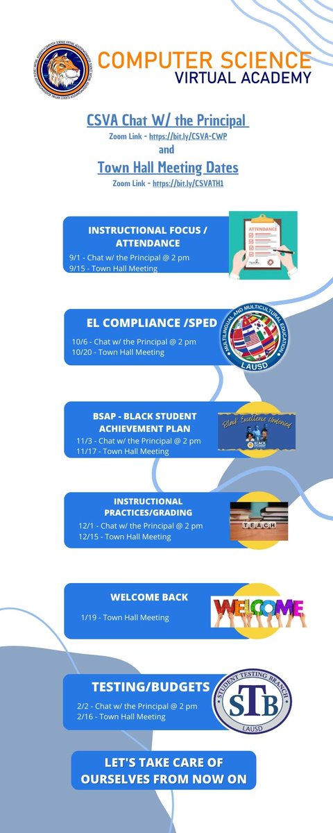 CSVA7920's tweet photo. Chat W/ the Principal and Town Hall Meetings Dates https://t.co/9lopJurXly