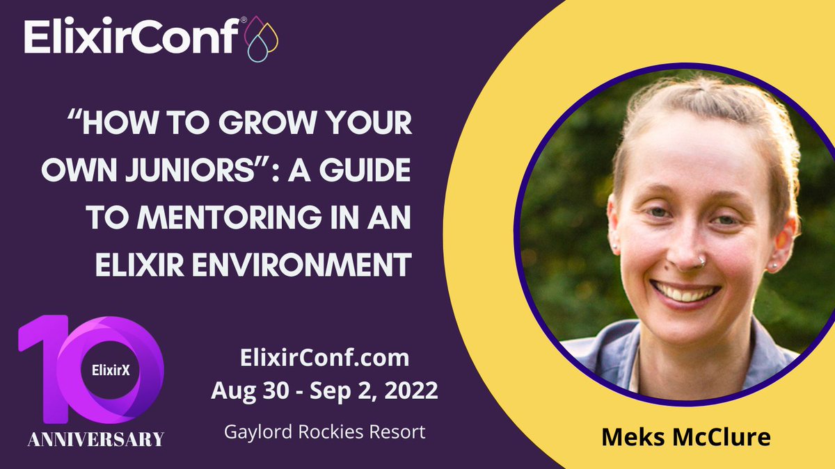 ElixirConf's tweet photo. Having a hard time finding Elixir developers?

Find out "“How to Grow your own Juniors”: A guide to mentoring in an Elixir Environment" from Nikki Kyllonen and @MMcClure0100 at @ElixirConf US 2022!

https://t.co/wPoSWyCMiQ

https://t.co/ZHQNXNOCgD

#MyElixirStatus https://t.co/7tKwhM7RZ5