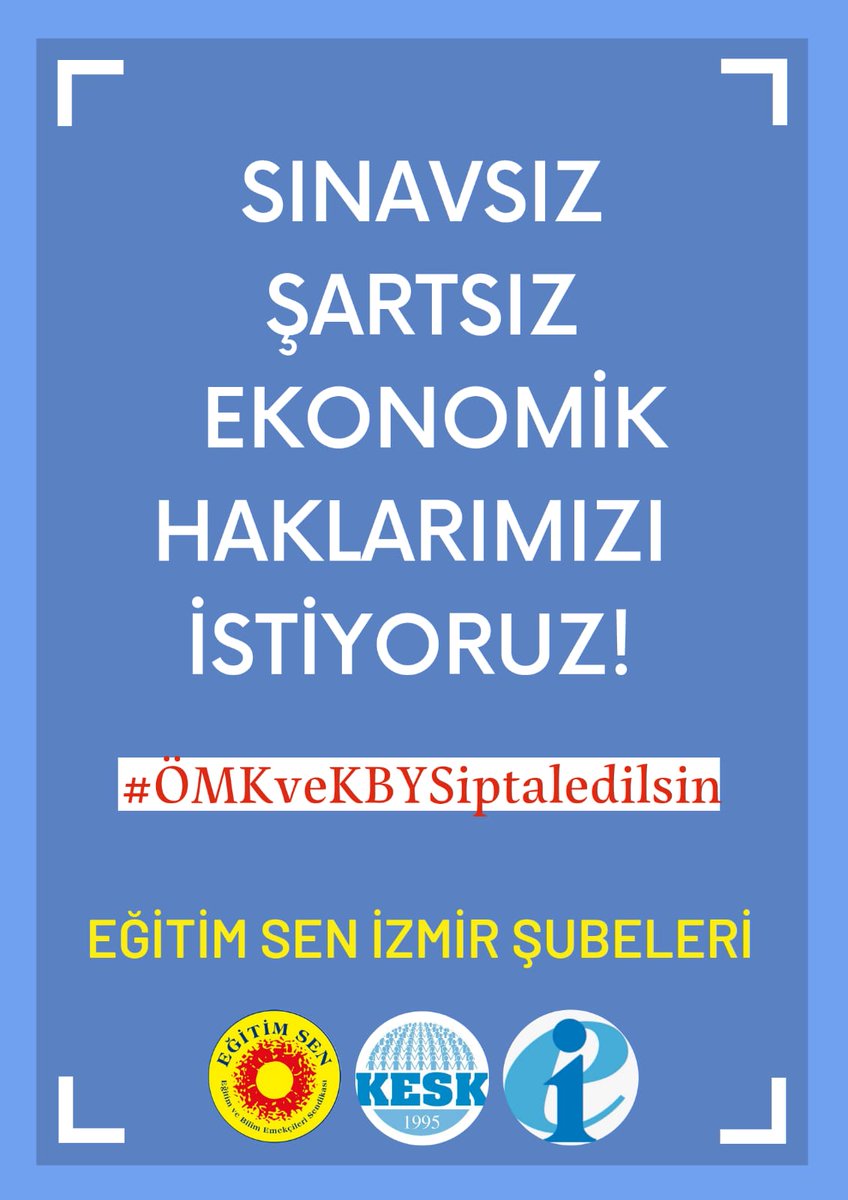 egitimsenizmirb's tweet photo. #ÖMKveKBYSiptaledilsin
Ekonomik ve özlük hak kazanımları ayrımsız uygulansın! https://t.co/iovVewnLlF