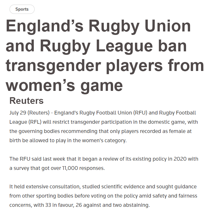 CitizenGO's tweet photo. England is making even more moves in protecting Women's Events, banning Transgender people from participating in their Rugby League #womensrights https://t.co/oOj5niRDnS