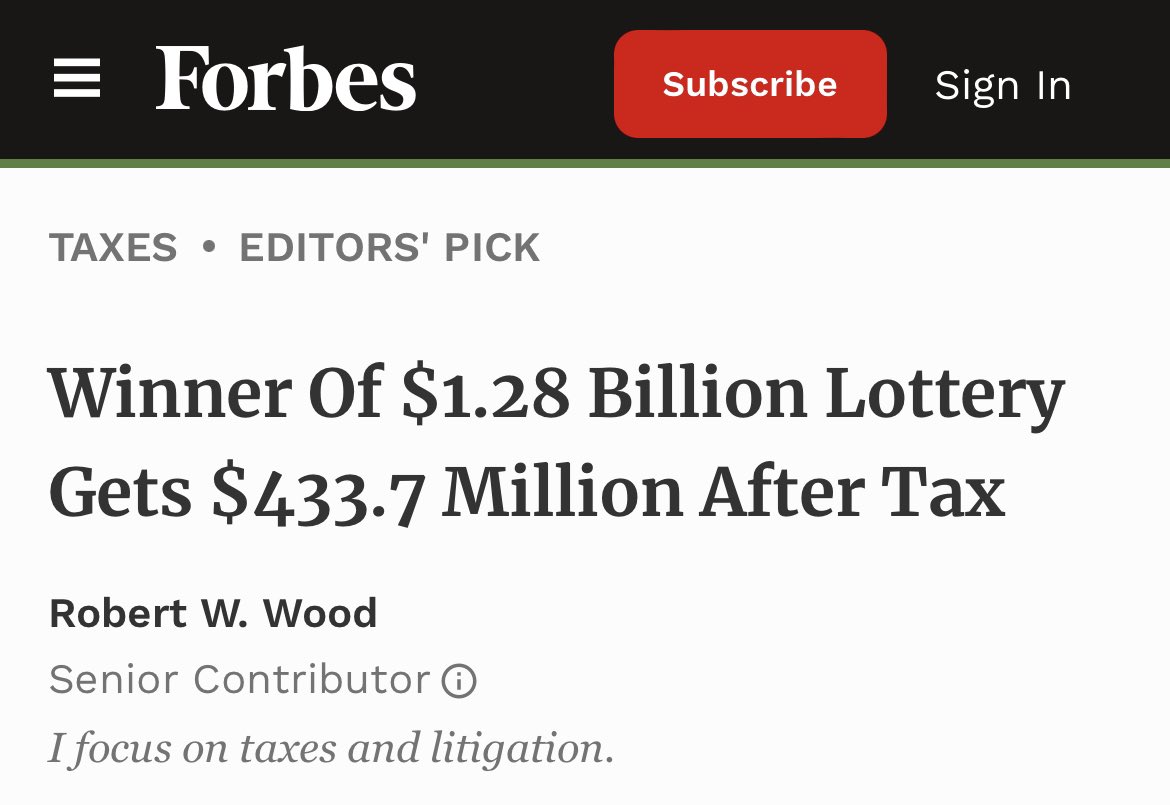 Congratulations to the IRS on winning the $846.3 million Mega Millions Jackpot!