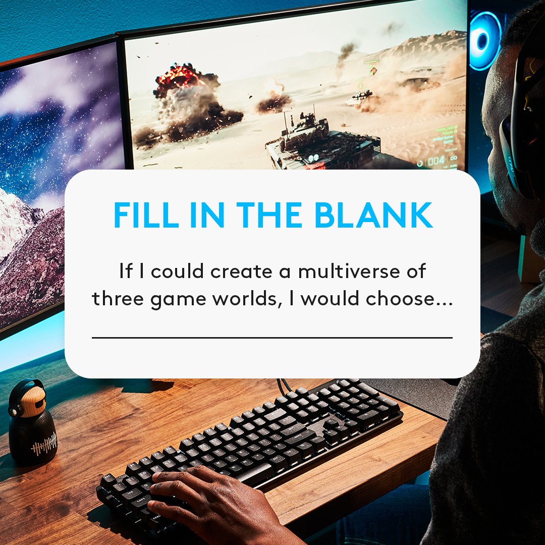 LogitechG's tweet image. Which three worlds are you picking? 

The more chaotic, the better. 💥