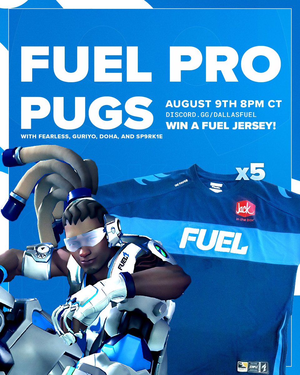playing overwatch with @guriyo_ow, <a href="/SP9RK1E_OW/">SP9RK1E</a>, <a href="/fearless0527/">Fearless</a>, and <a href="/Doha_OW/">Doha</a>, AND winning prizes? what more could you want? 

sign up in fuelcord to be part of our pro pugs on aug 9th! ⬇️