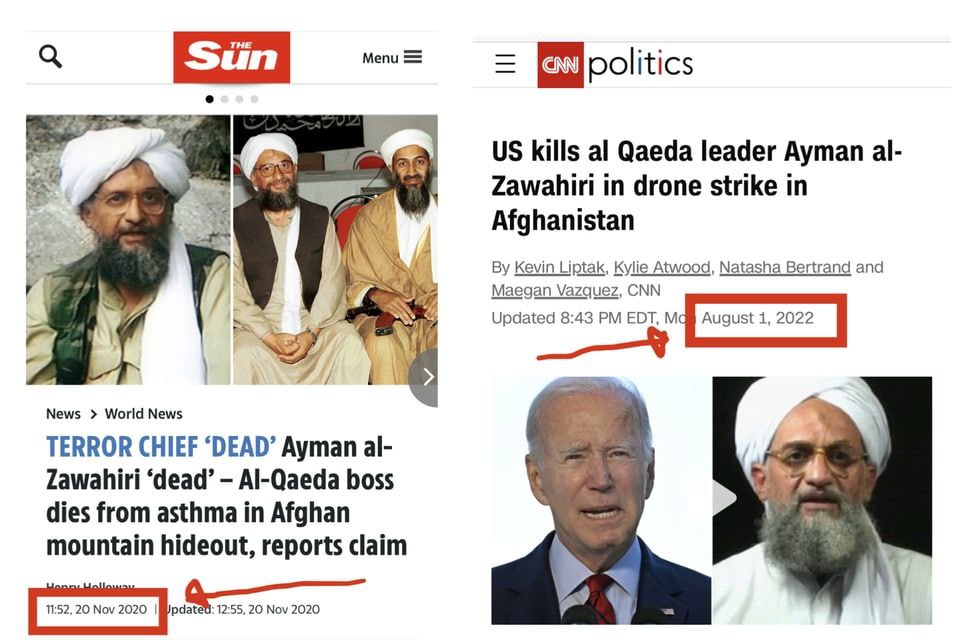 Miss_Royal73's tweet photo. #AlQaedaLeader #Ayman_alZawahiri was zo gevaarlijk dat hij voor de zekerheid maar 2 keer gedood is 🤔😎🤓 #AlQaeada https://t.co/QOe6YGSYvQ