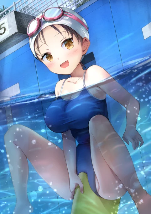 ピクシブリクエストで描かせてもらったよ
ビート版をお股に挟んで泳ぐ練習の女の子。 (1/1) 