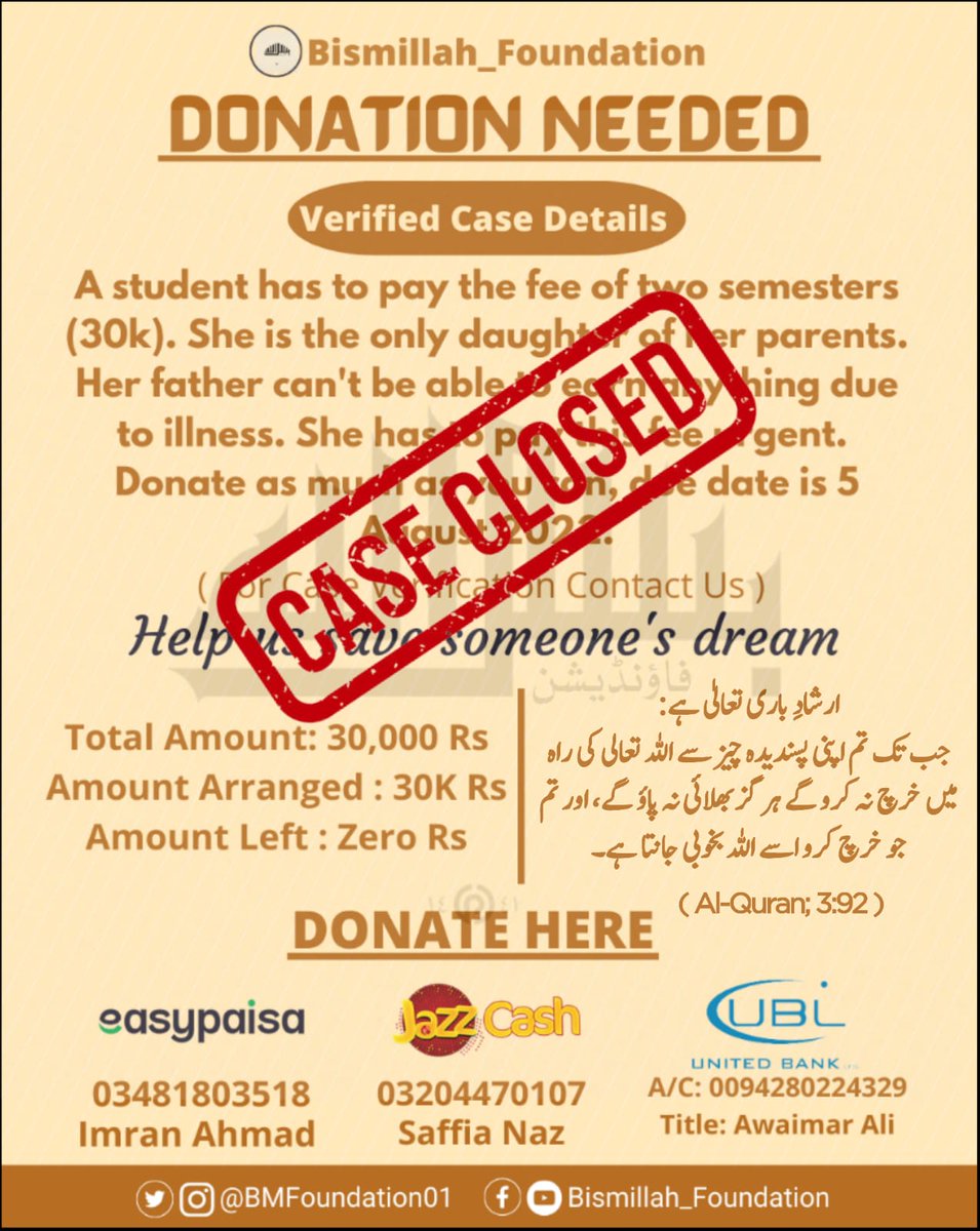 laibasajjad14's tweet photo. Alhamdulilah 
@BMFoundation01 https://t.co/jK8G7itiwK