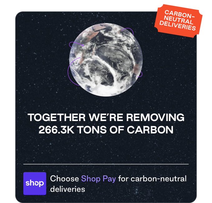 Choose @Shop Pay at checkout to get carbon-neutral deliveries at no extra cost. #ShopBetter https://t<a class="tags" target="_blank" title="On Twitter" href="/?out=eyJ0eXAiOiJKV1QiLCJhbGciOiJIUzUxMiJ9.eyJpYXQiOjE3MjUxMzA3MjksImlzcyI6InR3cG9ybnN0YXJzLmNvbSIsIm5iZiI6MTcyNTEzMDcyOSwiZXhwIjoxNzU2NjY2NzI5LCJyZWRpcmVjdF91cmwiOiJodHRwczovL3R3aXR0ZXIuY29tL1Nob3AifQ.l_7ZkBAcXOMqVyO4YP2ZM7a3vatVdW8CokSBJmmfHUHJ-kF7LvFoRyKBw5zLC6pZ1Mv2mEN4MhrJu_raBftKxw">@Shop</a><a href="/tag/shopbetter"class="tags"><span>#shopbetter</span></a>