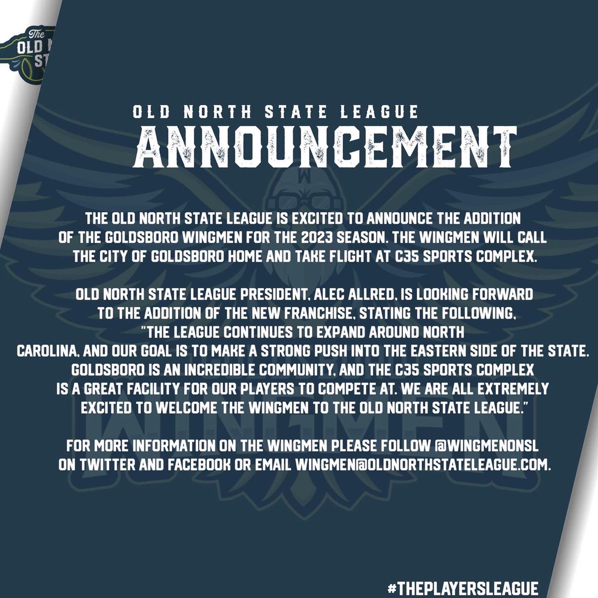 BallCoachDad919's tweet photo. I’m very excited for this opportunity. Thank you to the Old North State League, Goldsboro Wingmen and C35 Baseball for believing in me and making this happen. https://t.co/d6e87tI6r6