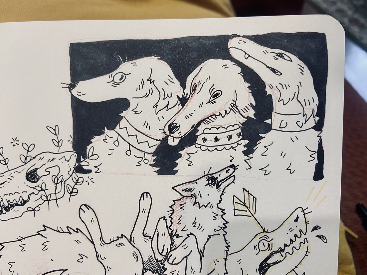 I always forget my borzoi shirt concept was drawn on paper first until I see it again 