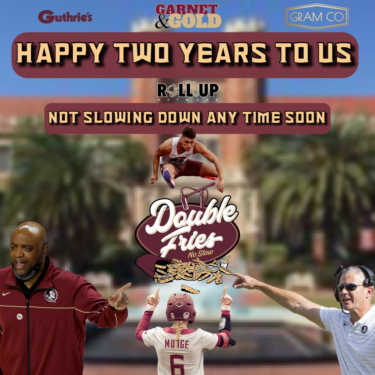 Two years ago today we interviewed DeMarcus Walker &amp; Andy Staples for our 1st podcast. 

180+ episodes later, we’ve chatted w/ every coach at FSU, 50+ current &amp; former FSU athletes, National  &amp; Super Bowl Champ, Heismans, legends, &amp; more! 

We love what we do &amp; our Noles. 🎙🍢🎧