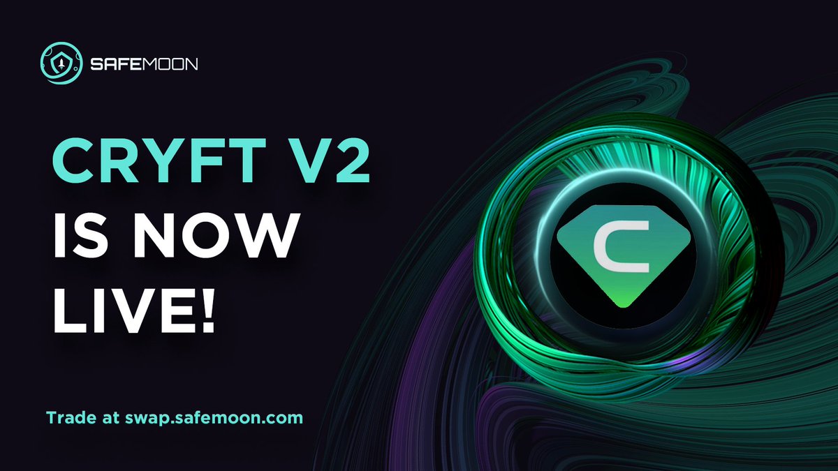 The <a href="/CryftC/">CryftC</a> team &amp; #SAFEMOON are excited to share that V2 of their token has now gone live! 🎉

You can find version 2 of the Cryft token on the #SAFEMOONSWAP at swap.safemoon.com 🙌

#Crypto #cryptocurrency #DEX #cryftarmy #cryftopians #cryftv2 #cryft