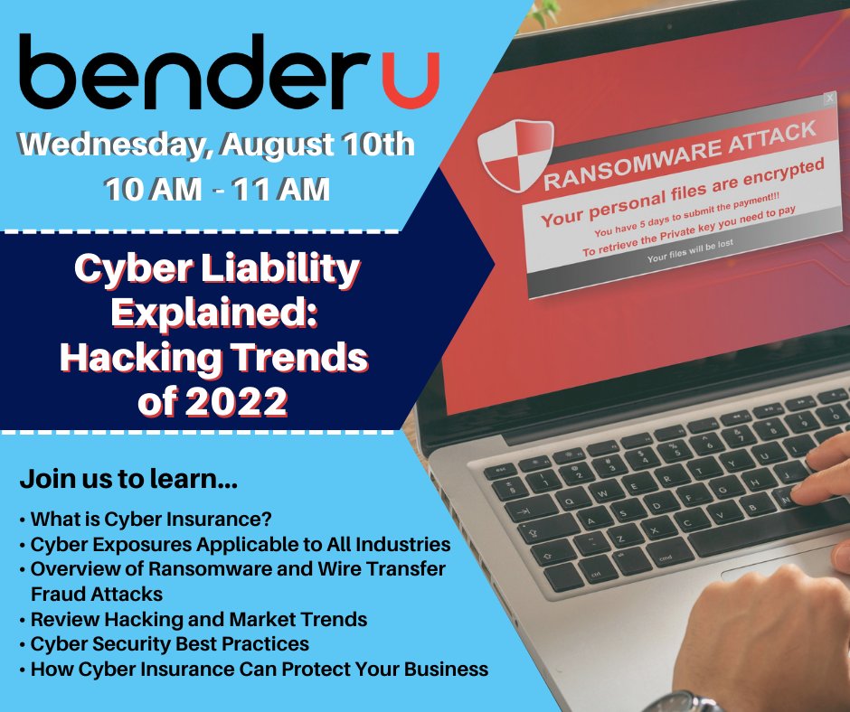 Bender_Ins's tweet photo. 🆁🅴🅶🅸🆂🆃🅴🆁 🅷🅴🆁🅴: https://t.co/LWX1MYh8Ij
This course highlights the ever-changing cyber landscape, recent hacking and market trends, as well as cyber security best practices that businesses can implement to reduce their cyber risk during this critical time. @EvolveMGA https://t.co/Ii56M3A08f