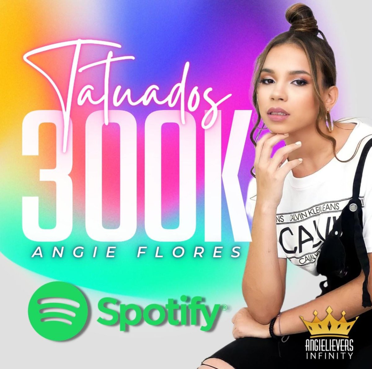Esooo AngieLievers 💙  TATUADOS  300k y vamos por más en Spotify 
👑💙🇭🇳🥰