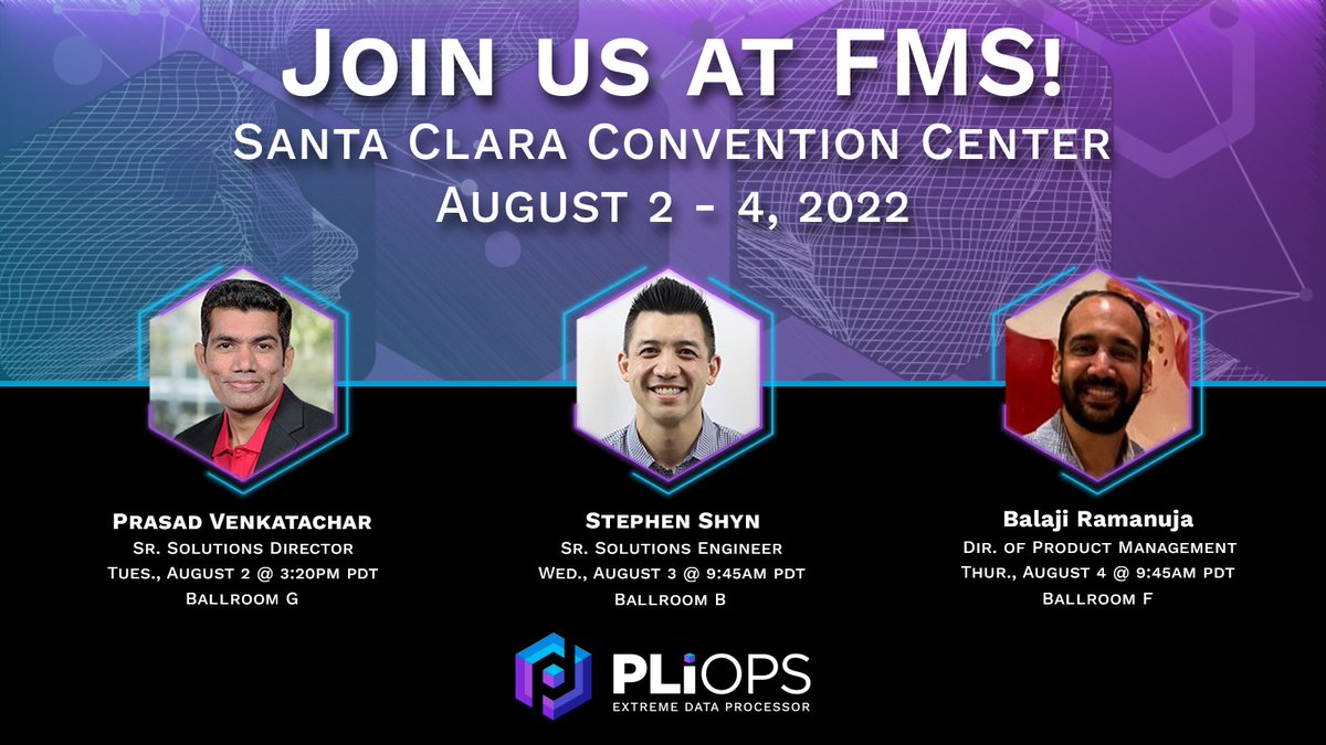 PliopsLtd's tweet image. Join us at Flash Memory Summit and hear from our Pliops experts as they discuss how to break data scalability barriers through a number of topics including application acceleration, getting fast and efficient data recovery, and key value store. #flashmemorysummit #fms