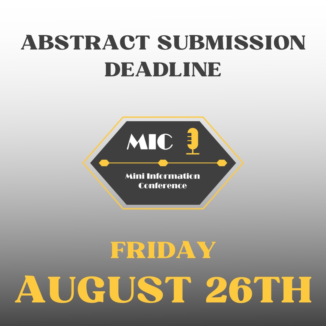 miniinfocon's tweet photo. The abstract submission deadline is August 26th. 📑 Submit your abstract now at https://t.co/sVA1hyGdCC https://t.co/an8PYEGycP