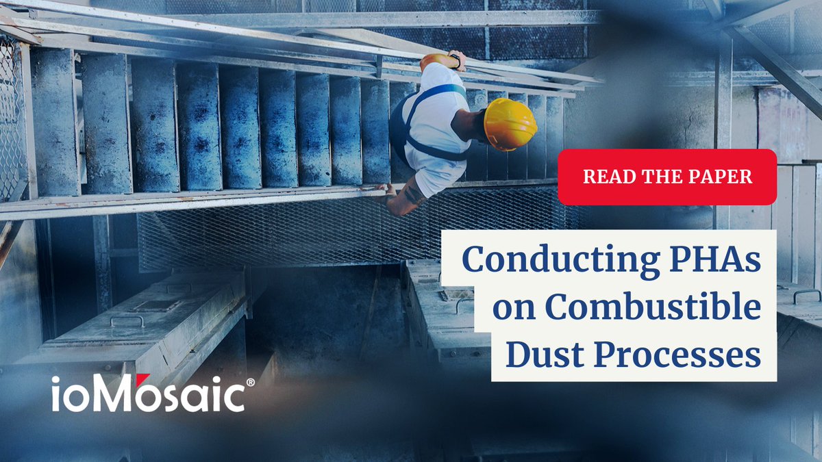 ioMosaic's tweet image. Read this ioMosaic paper for experienced guidance on leading combustible dust Process Hazard Analyses (PHAs) for a variety of industries. bit.ly/3cZOKmC
#ProcessHazardAnalysis #RiskManagement #DustHazardAnalysis