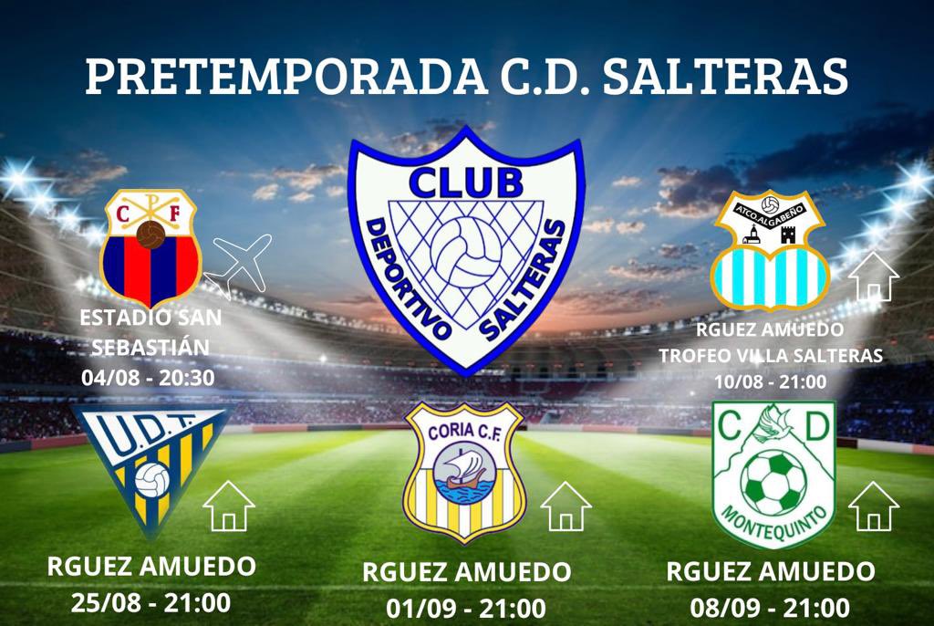 CDSalteras's tweet photo. Partidos de pretemporada del equipo senior del @cdsalteras 
Empezamos en casa del @PueblaCF este jueves a las 20:30. https://t.co/UZGiq8TVvg