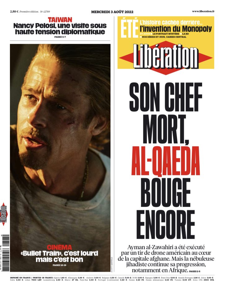 libe's tweet photo. À la une de @libe mercredi : 

🔴 Son chef mort, Al-Qaeda bouge encore 

https://t.co/nj2k4mQp7h https://t.co/KJzkUodBMX