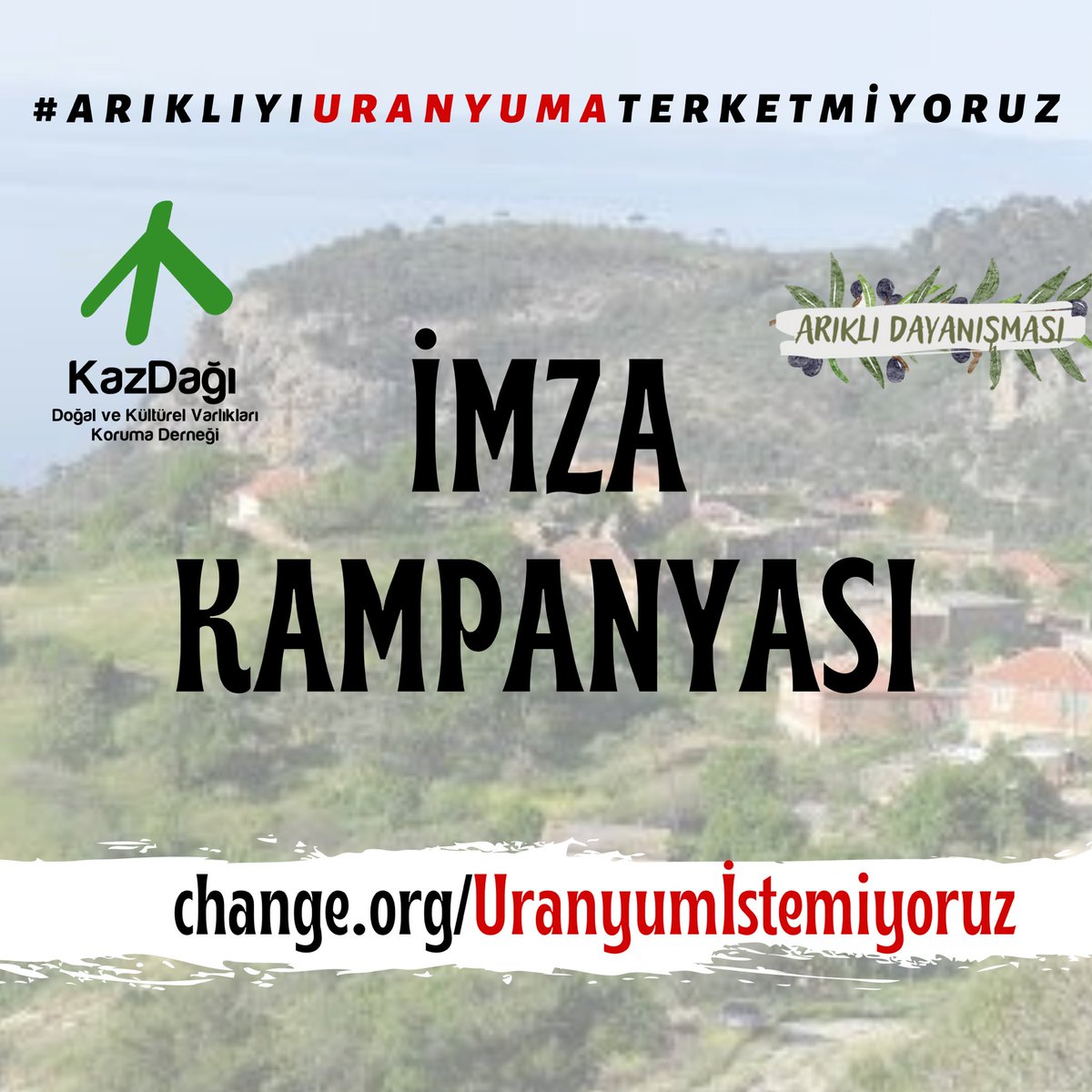 kazdagikoruma's tweet photo. Uranyuma karşı doğamıza, sağlığımıza geleceğimize, Kazdağlarına sahip çıkıyoruz!!

Bu mücadeleye siz de bir imza vererek destek olun!

https://t.co/7HIMsWHxUo

Arıklı Köyü'nü, Kazdağlarını uranyuma terk etmiyoruz! 

#UranyumÖldürür #ArıklıyıUranyumaTerkEtmiyoruz https://t.co/XK6h34EMaT