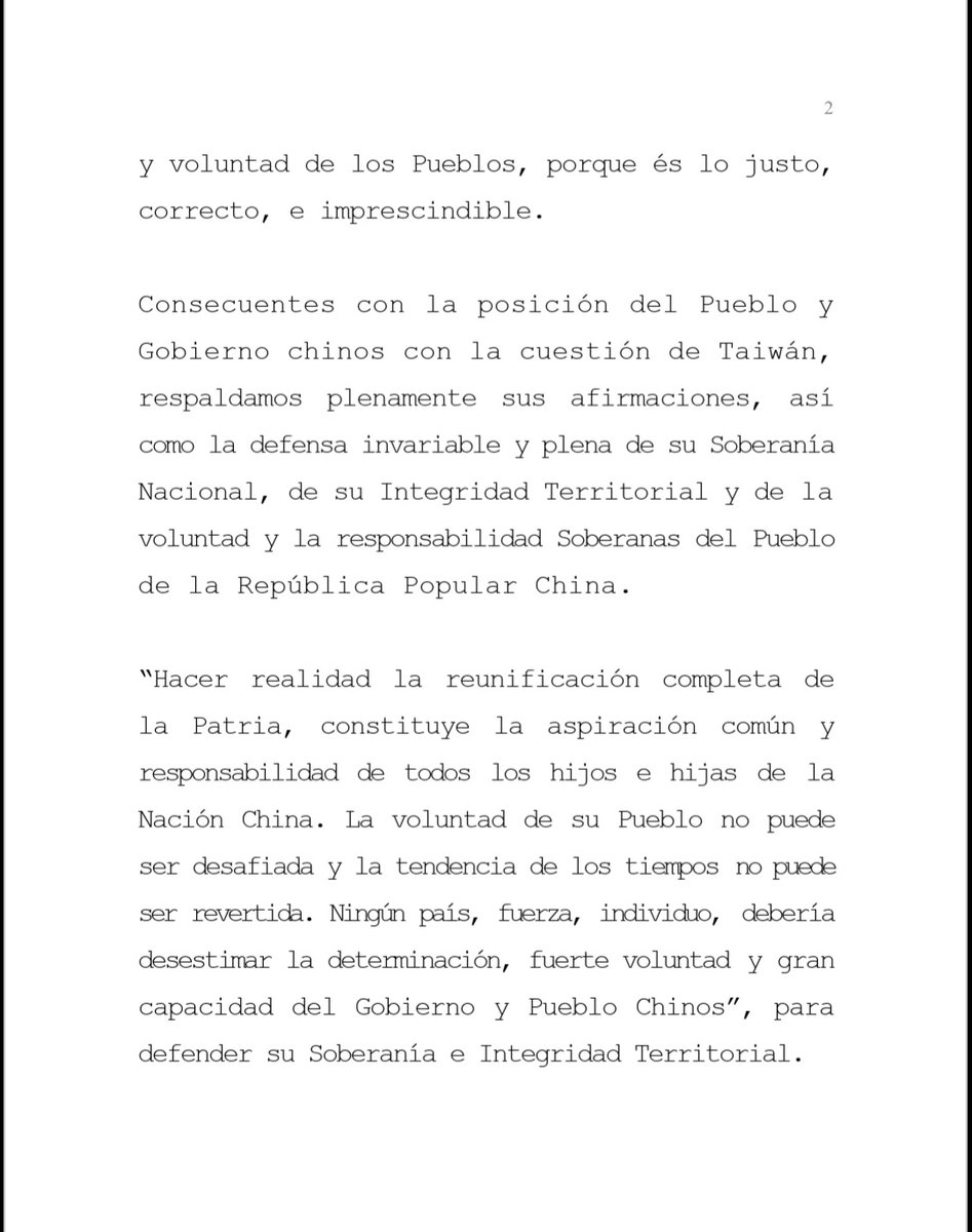 LopezEricka10's tweet photo. #LoUltimo 
Nicaragua Condena enérgicamente la provocación que constituye la vista a territorio de la República Popular China, de la señora Nancy Pelosi, Presidenta del Congreso de los Estados Unidos.
#Nicaragua https://t.co/3PbGlt5ILe