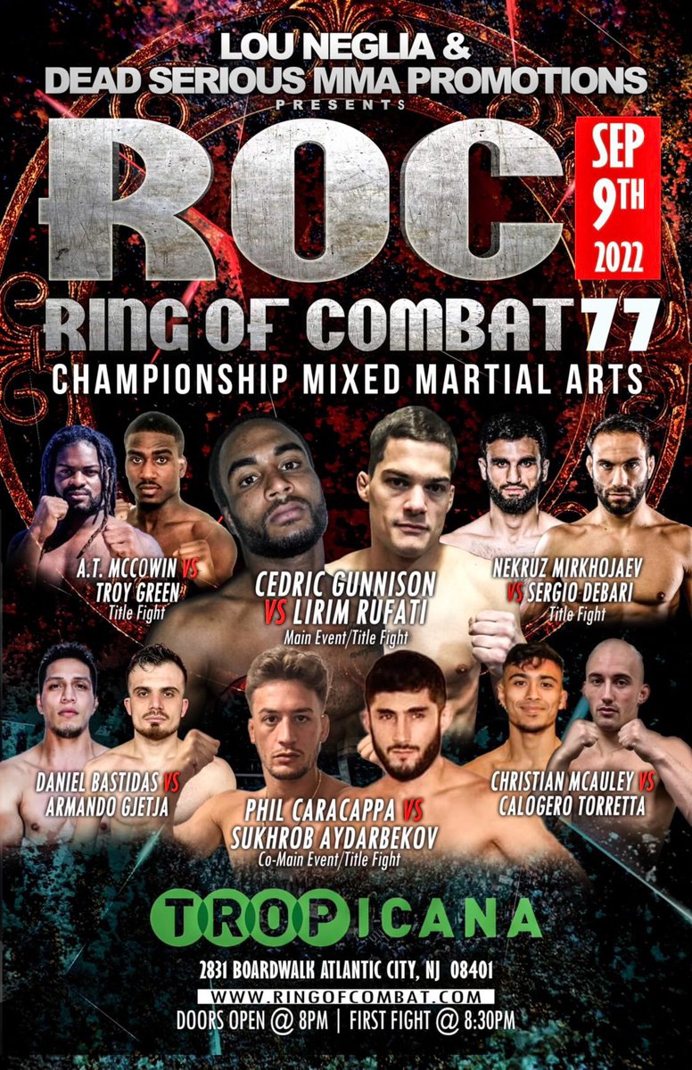 lennyadem's tweet photo. Very honored to headline the show! I began my pro debut with Ring Of Combat in November 2018. 🇦🇱🦍 https://t.co/EvFpefxAyN