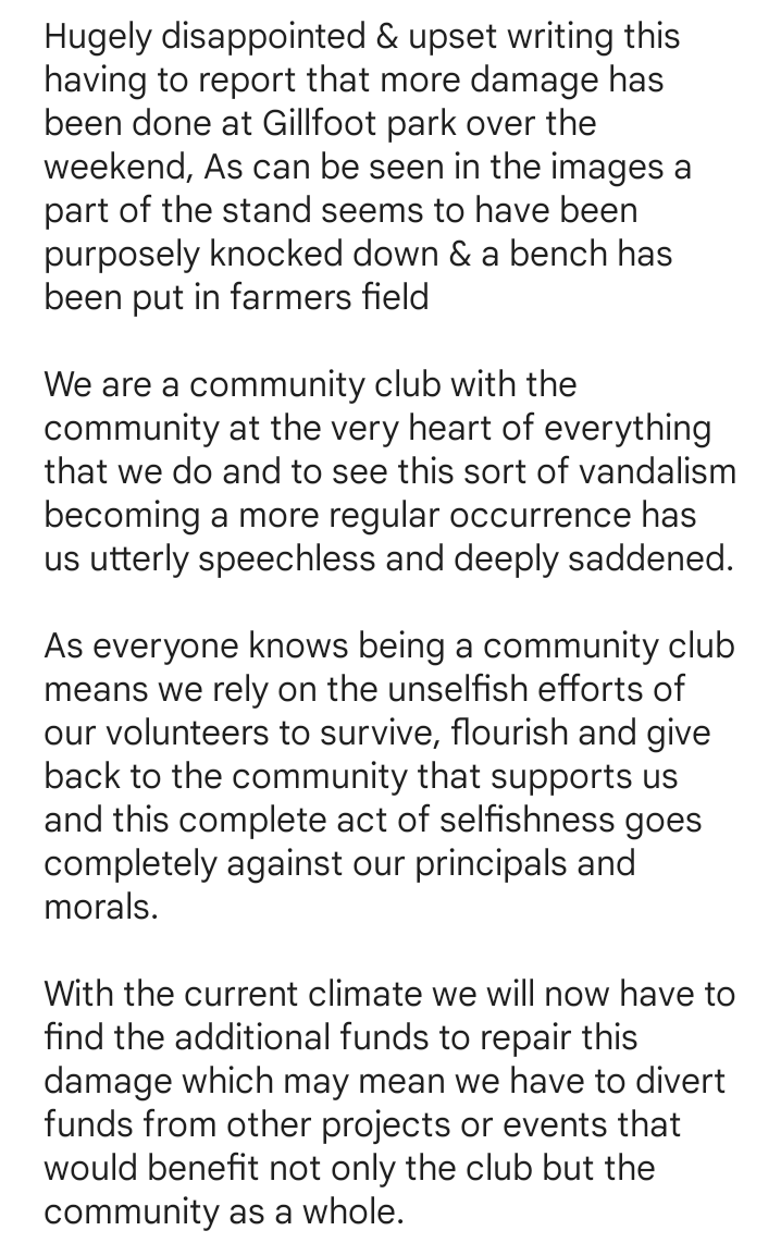 EgremontR's tweet photo. Not something we wanted to be tweeting about but a statement by our club chairman
@chorley70 

Please RT

#UpTheMont | #RugbyThatRocks https://t.co/m88skYe9iJ
