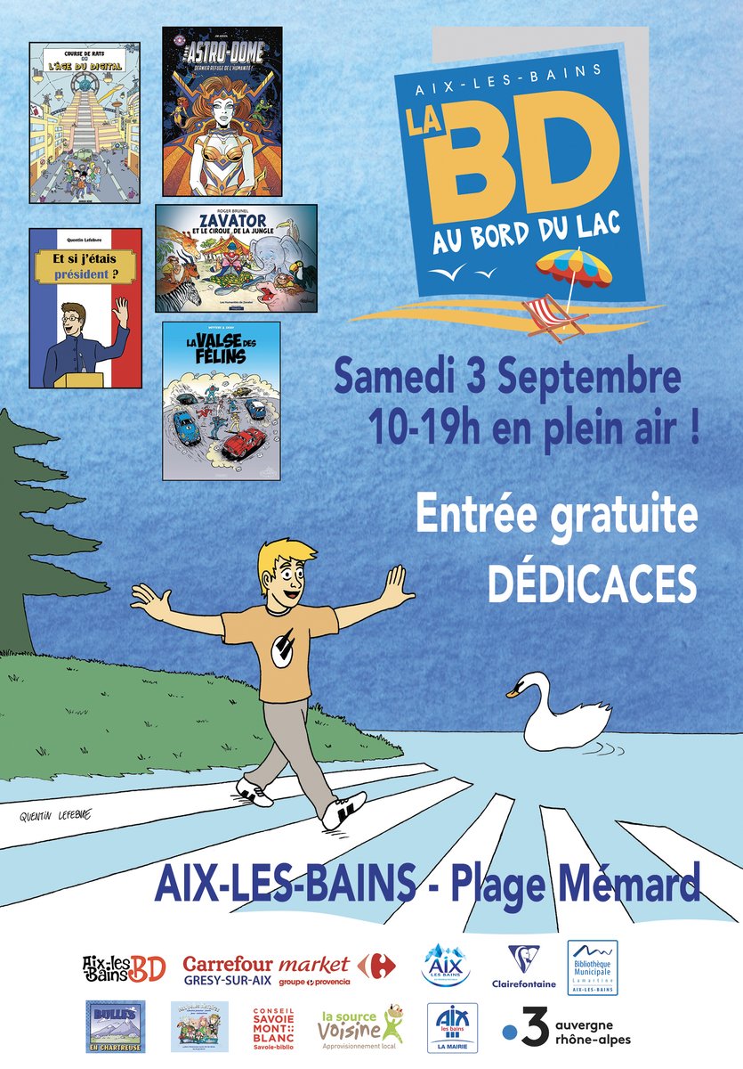 bdsurlelac's tweet photo. Le Festival de retour le 3 septembre !
à #aixlesbains on va célébrer la #BD 

https://t.co/eo7shQx8t0 https://t.co/13HYQt2D9L