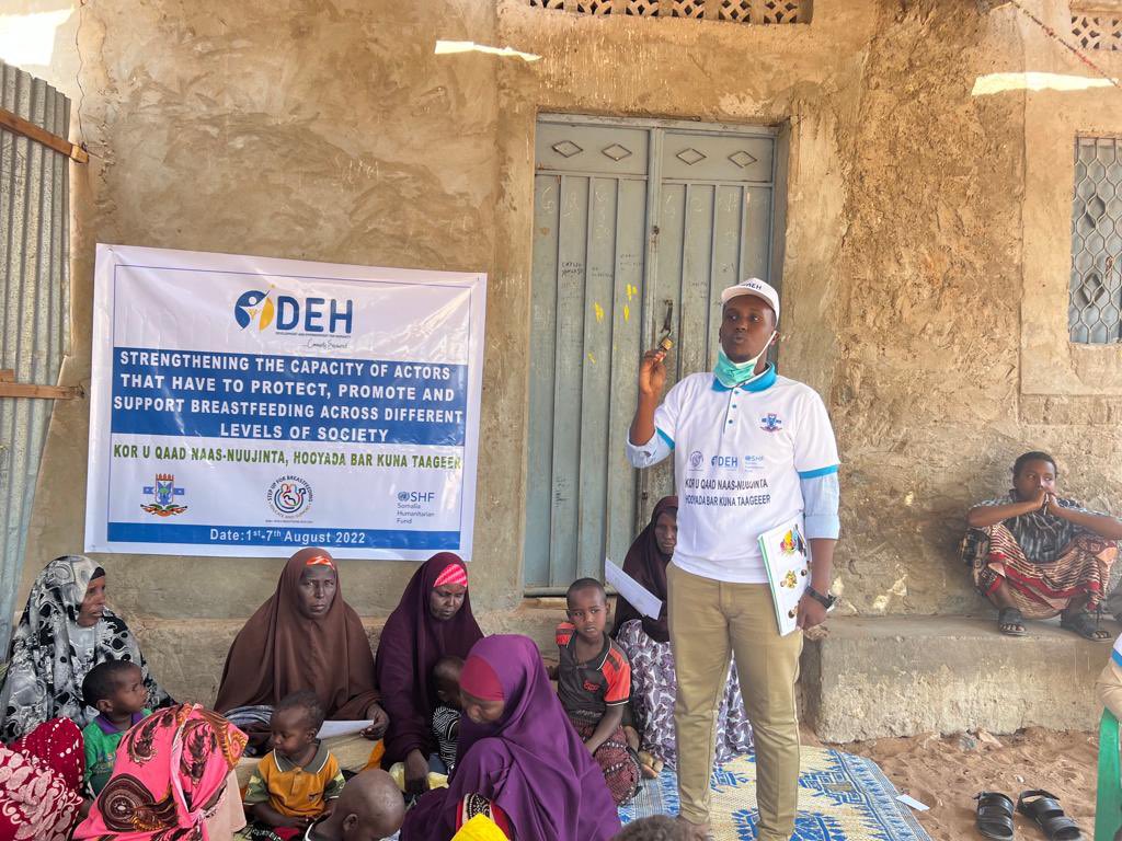 In commemoration of Breastfeeding Awareness Week, our field team is promoting breastfeeding in villages under  #Cadaado District; breastfeed your baby today to be a healthier tomorrow.<a href="/Nutrition_Som/">NutritionCluster Som</a> <a href="/shf_somalia/">Somalia Humanitarian Fund</a> <a href="/WFPSomalia/">WFP Somalia</a> <a href="/unicefsomalia/">UNICEF Somalia</a> <a href="/SUN_Movement/">Scaling Up Nutrition (SUN) Movement</a> 
#WorldBreastfeedingWeek