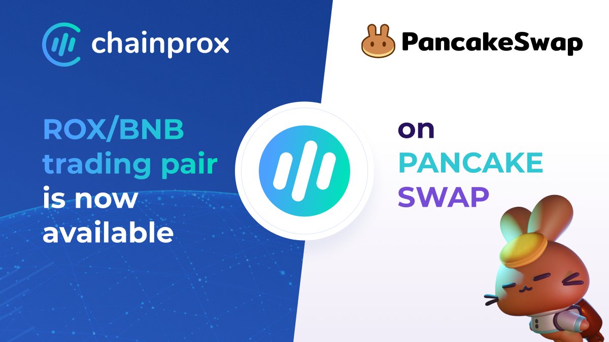 We are proud to announce that $ROX / $BNB pair is now available on <a href="/PancakeSwap/">PancakeSwap</a> ! 💪 

The future of passive income is getting closer! 🚀 

#token #cryptocurrency #cryptotrading