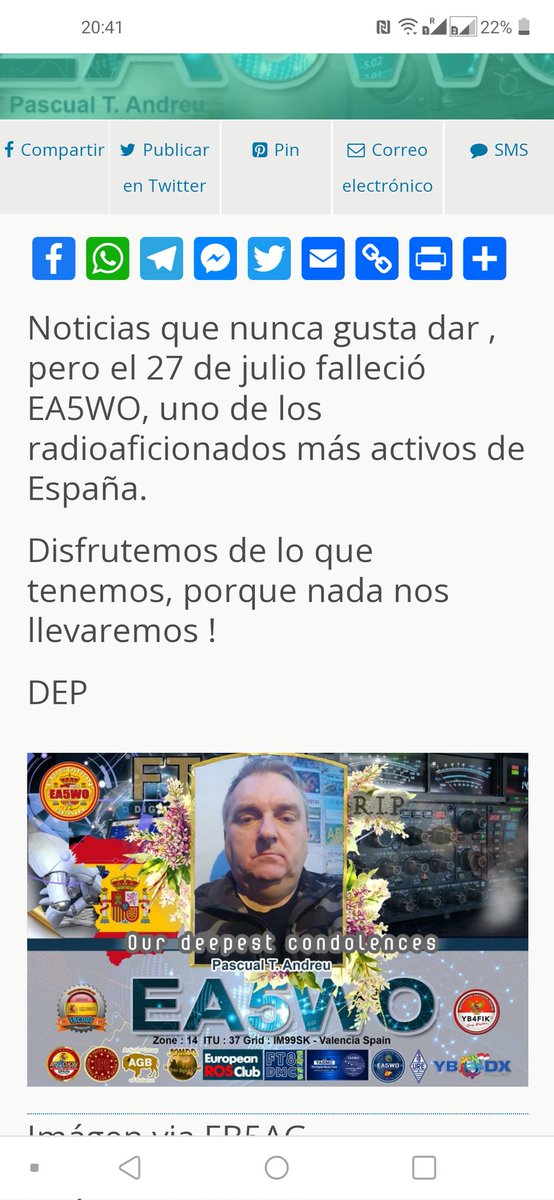 7Z1VDKSA's tweet photo. @OD5SK EA5WO passed away a few days ago. Rest in peace https://t.co/wUJx5S4bpe