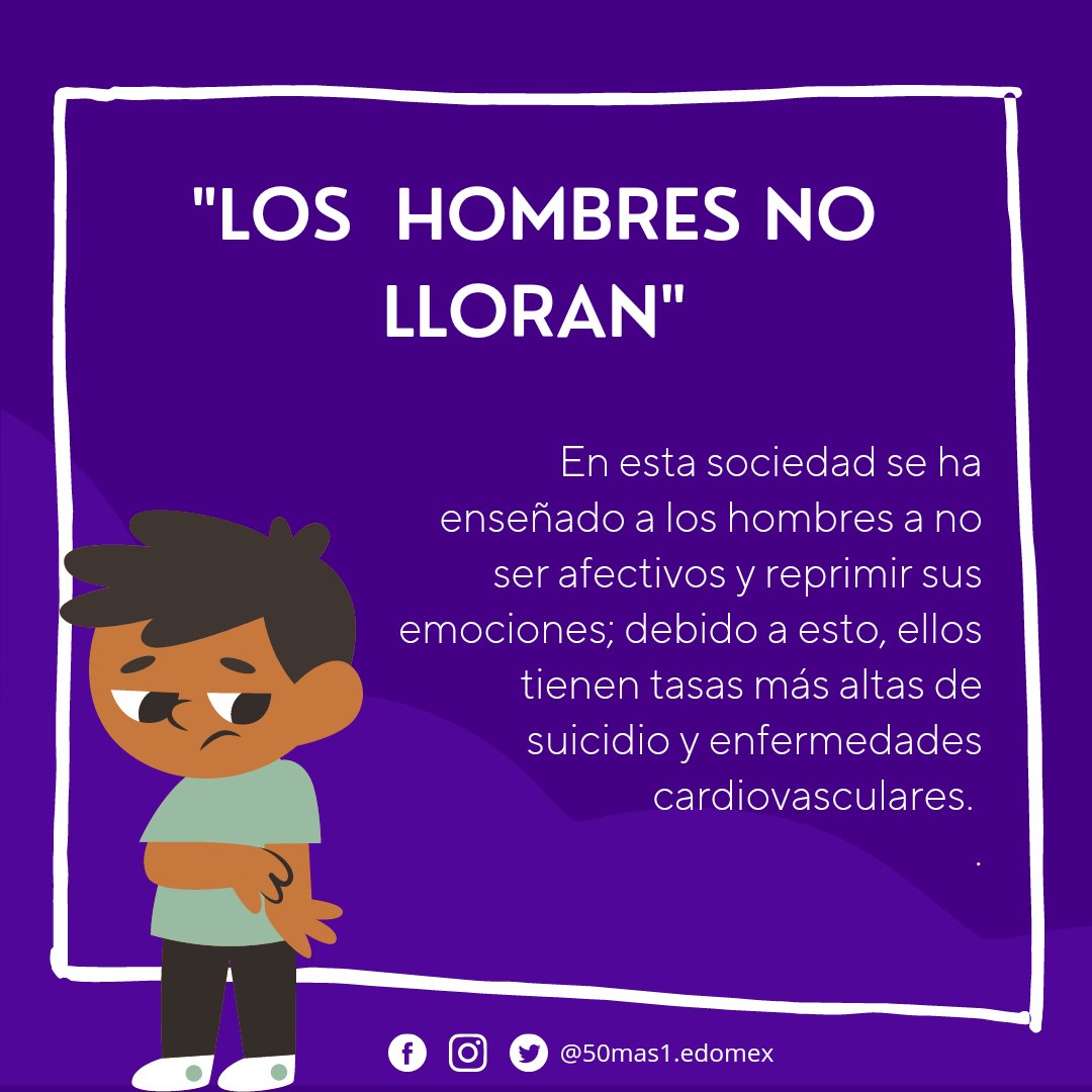 50mas1edomex's tweet photo. El #machismo no solo afecta a las mujeres, también a los hombres.🙅‍♂️

La necesidad de cumplir con lo impuesto por lo "masculino" les causa graves daños a su salud física y emocional. 👇 https://t.co/8Rt9pVHKZX
