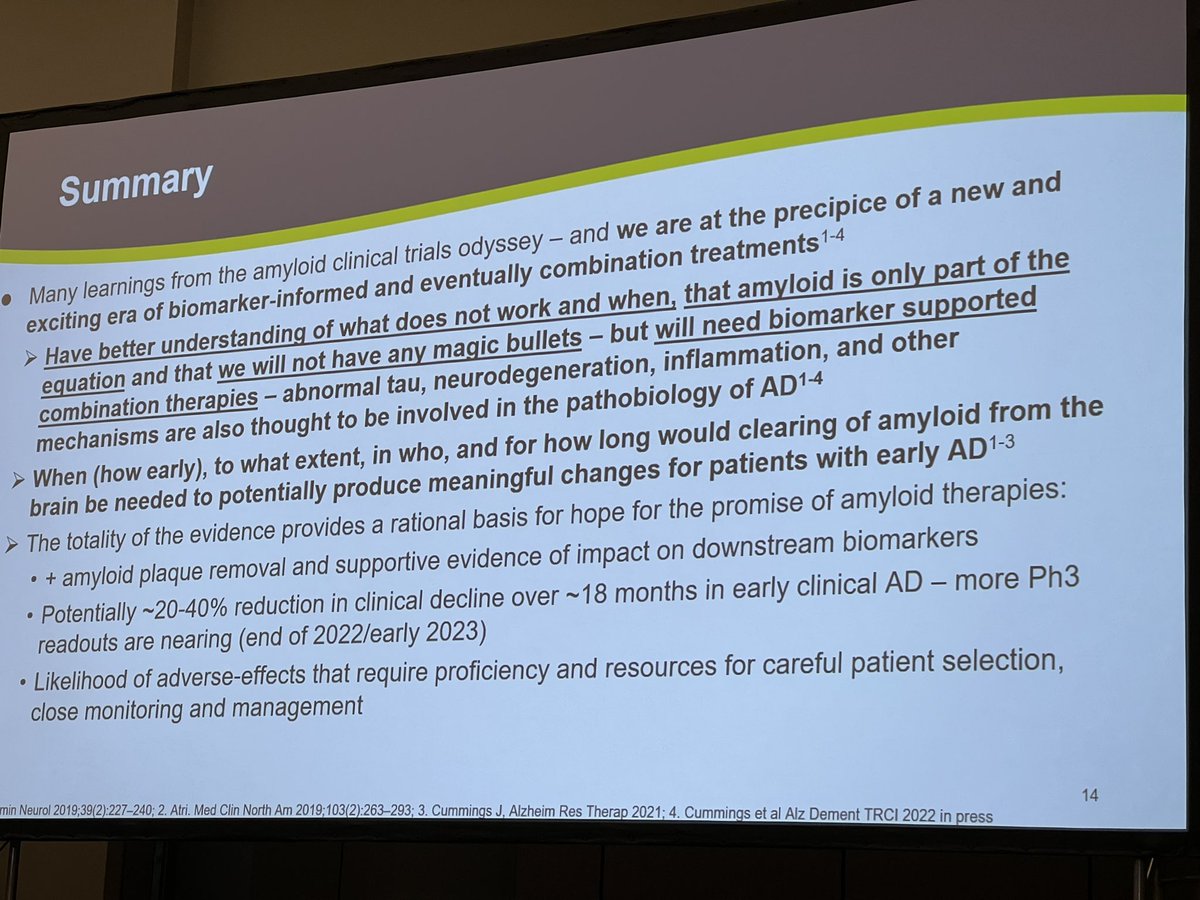 Nico Franzmeier (@nfranzme) on Twitter photo Important take away messages for amyloid lowering therapies in AD by <a href="/TheDrAtri/">Alireza Atri</a> #AAIC22 Important take away messages for amyloid lowering therapies in AD by <a href="/TheDrAtri/">Alireza Atri</a> #AAIC22