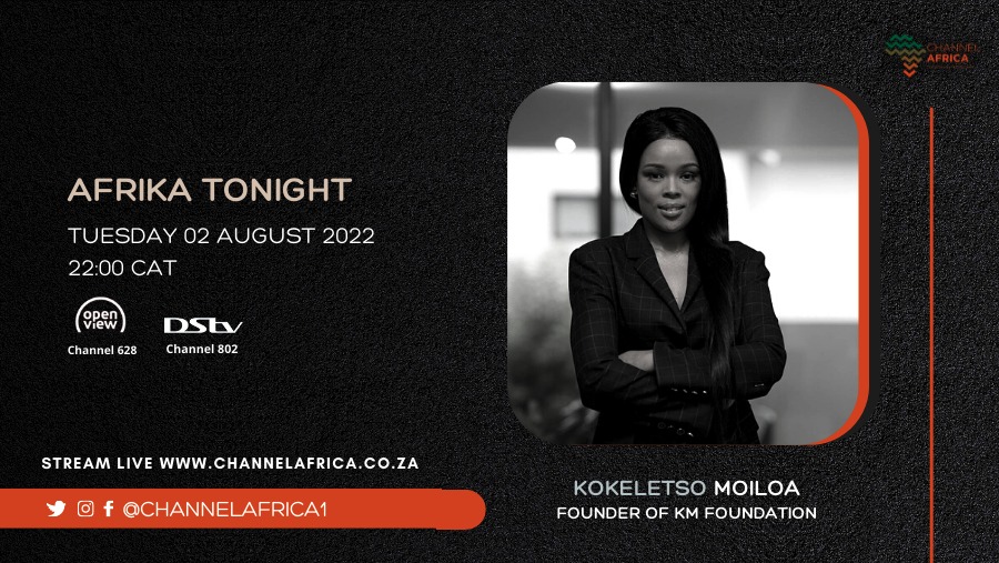 channelafrica1's tweet photo. [LATER]

#AfrikaTonight's special guest @MoiloaKoky
Of @km_foundation talking finding purpose through pain.
Tune in on Channel 628 on OpenView &amp; Dstv 802

Stream: 🔗https://t.co/QZmr6ZA4WZ https://t.co/3K1SZr67wF