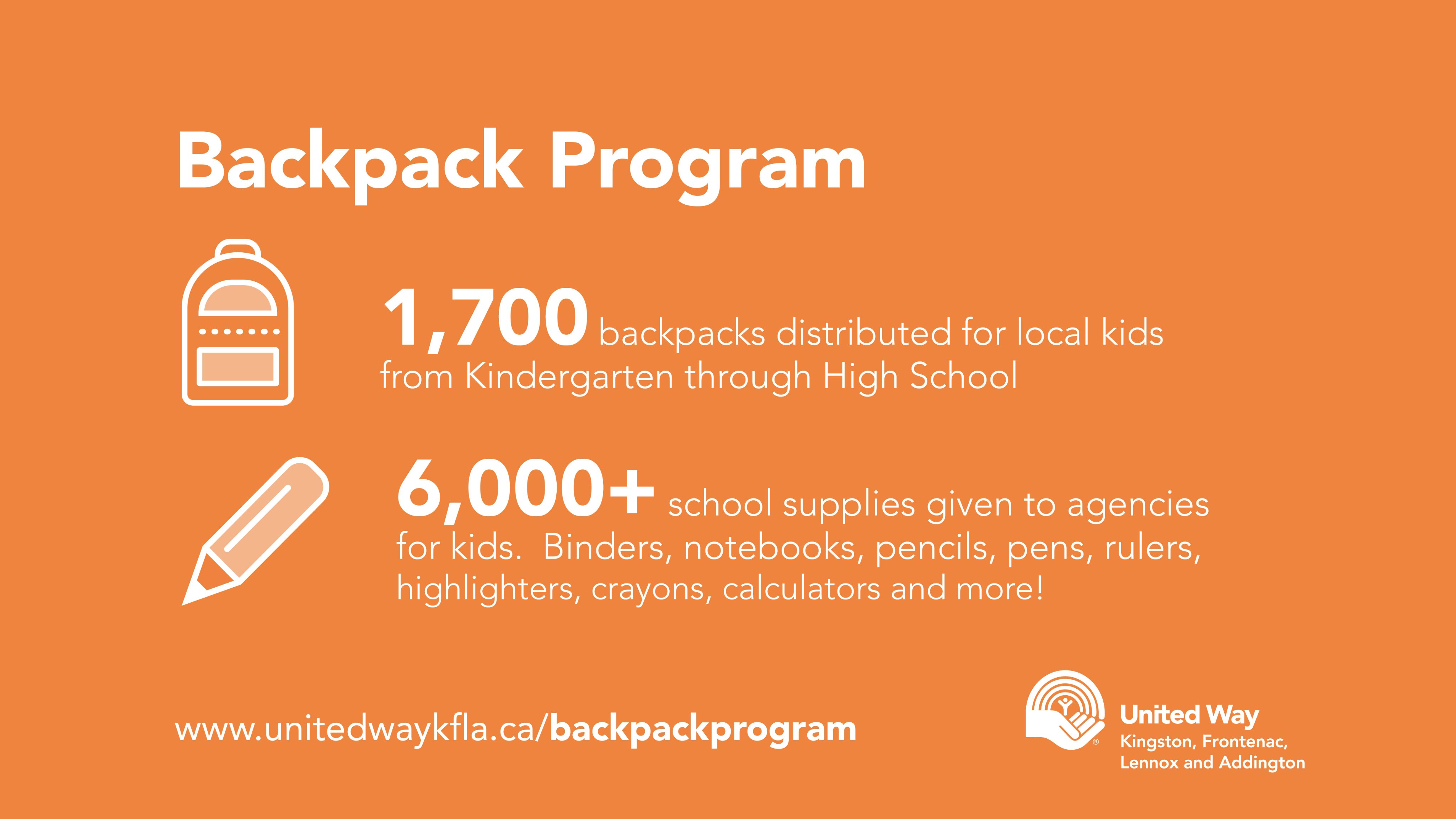 Backpack Program - United Way of KFL&A