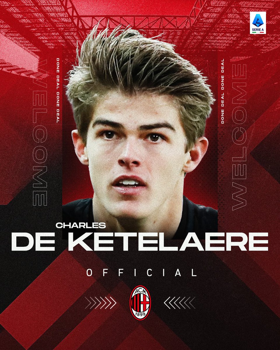 SerieA_EN's tweet photo. A new member of the @acmilan family: 

Charles De Ketelaere has been officially 𝐜𝐨𝐧𝐟𝐢𝐫𝐦𝐞𝐝  as their new player! 🔴 ⚫

#SerieA https://t.co/hjYV3HmHix