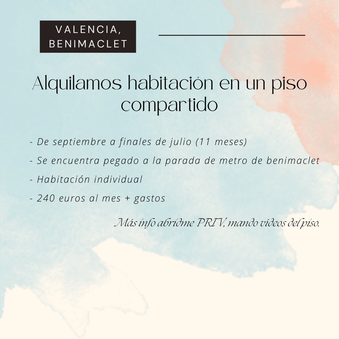 cassajar's tweet photo. Buscamos compañera de piso en valencia😊 https://t.co/IxgLSwul0Y