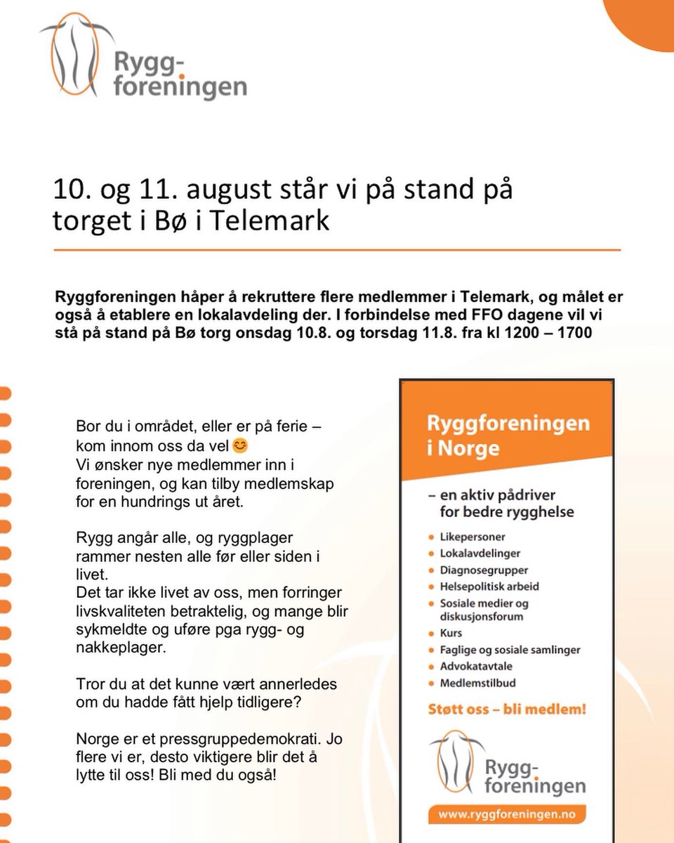 Ryggforeningen i Norge tweet media