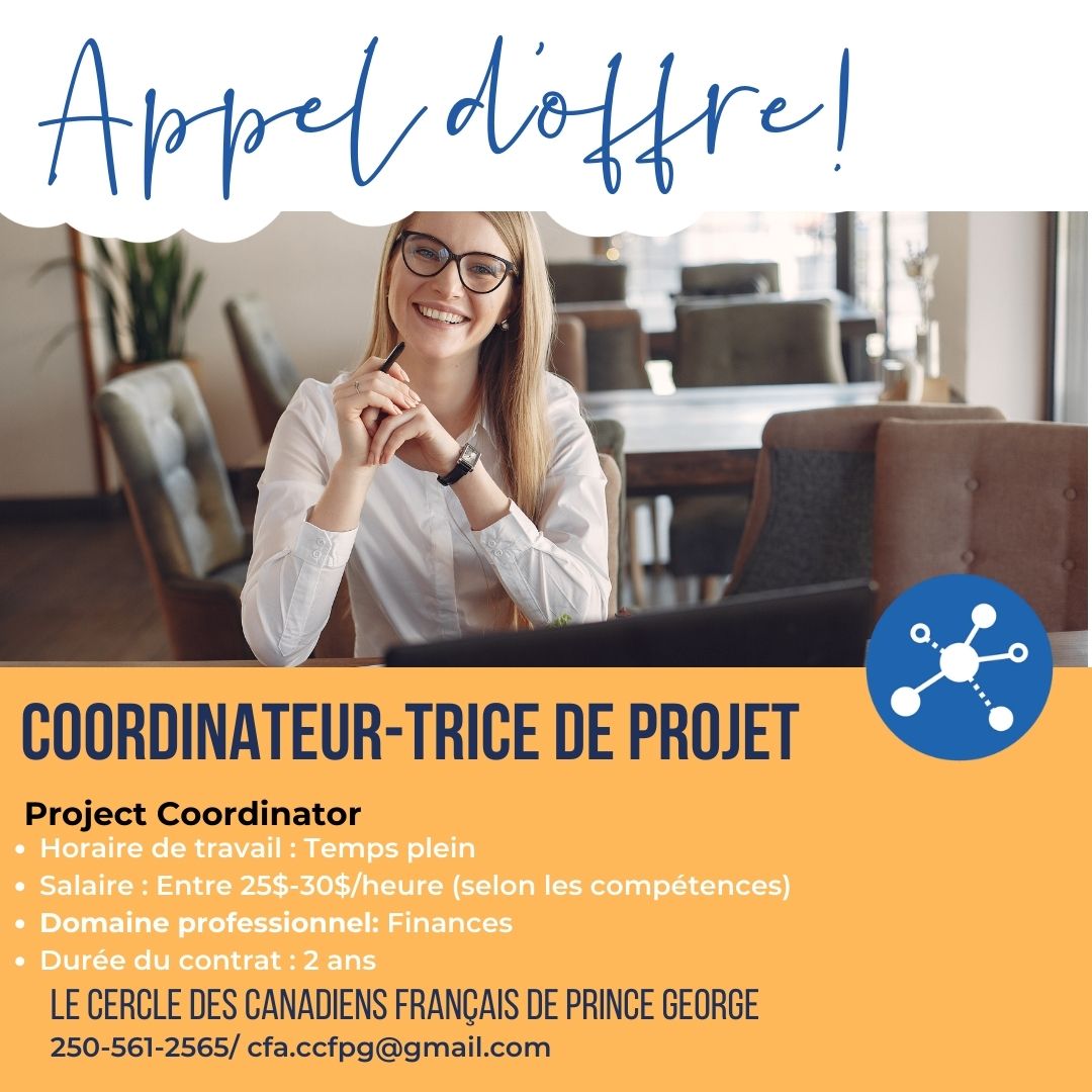 📢Offre d’emploie
La CFA est à la recherche d’un Coordinateur de Projet.
Rôle: d’Élaborer et de coordonner les plans de travail de l’équipe ainsi qu’assurer la qualité des services données et de la réussite du projet. 
Envoyez nous votre CV+ lettre de motivation si intéressés.