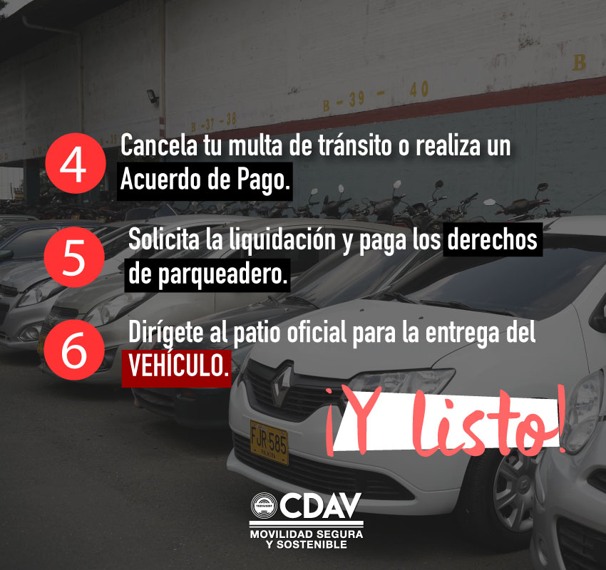 CDAVCali's tweet photo. 📌A continuación de dejamos el paso a paso para que tengas la información correcta de como solicitar el retiro de tu vehículo si se encuenta inmovilizado en los patios.
.
.
.
#CDAV
#CDAVCali
#PatiosYGrúas
#vehículoinmovilizado https://t.co/VqPQZgAyI9