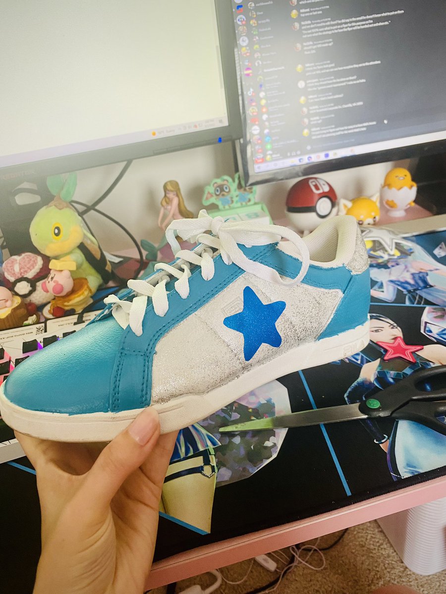 OfficialMikomi's tweet photo. Just finished my shoes for Mario Tennis Aces Rosalina! The crown is still being painted, and I need to finish the tennis racket. Then, Tennis Rosalina will be a success for @CCA_Events ! https://t.co/5rONWSOg07