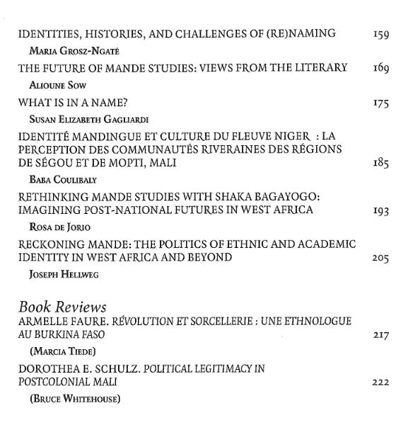 Mande Studies: the Journal of the Mande Studies Association (MANSA) is now out! @StudiesMande is published by @iupress, and it is bilingual (French/English). Lots of great papers. Enjoy! mandestudies.org/mande-studies/ muse.jhu.edu/issue/48243