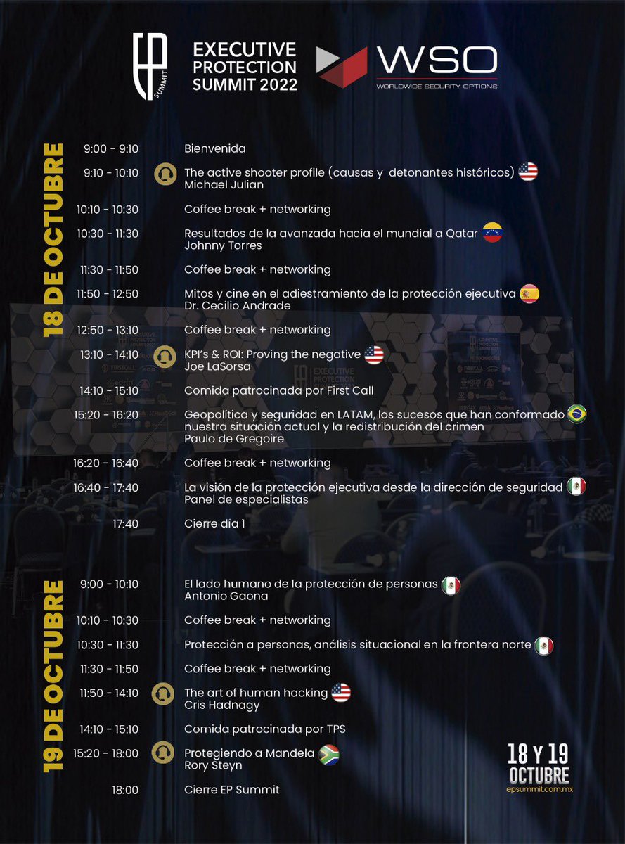ivanims77's tweet photo. Los esperamos en el mejor evento de Protección Ejecutiva 👏👏
#epsummit2022 #lascosascomoson #epsummit #proteccionejecutiva #executiveprotection https://t.co/td7xjUzKvv