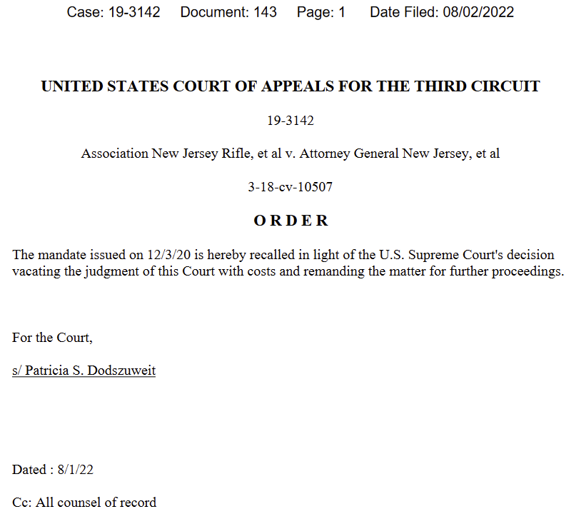 Rob Romano on Twitter "ANJRPC v. Platkin (3rd Circuit, NJ magazine ban