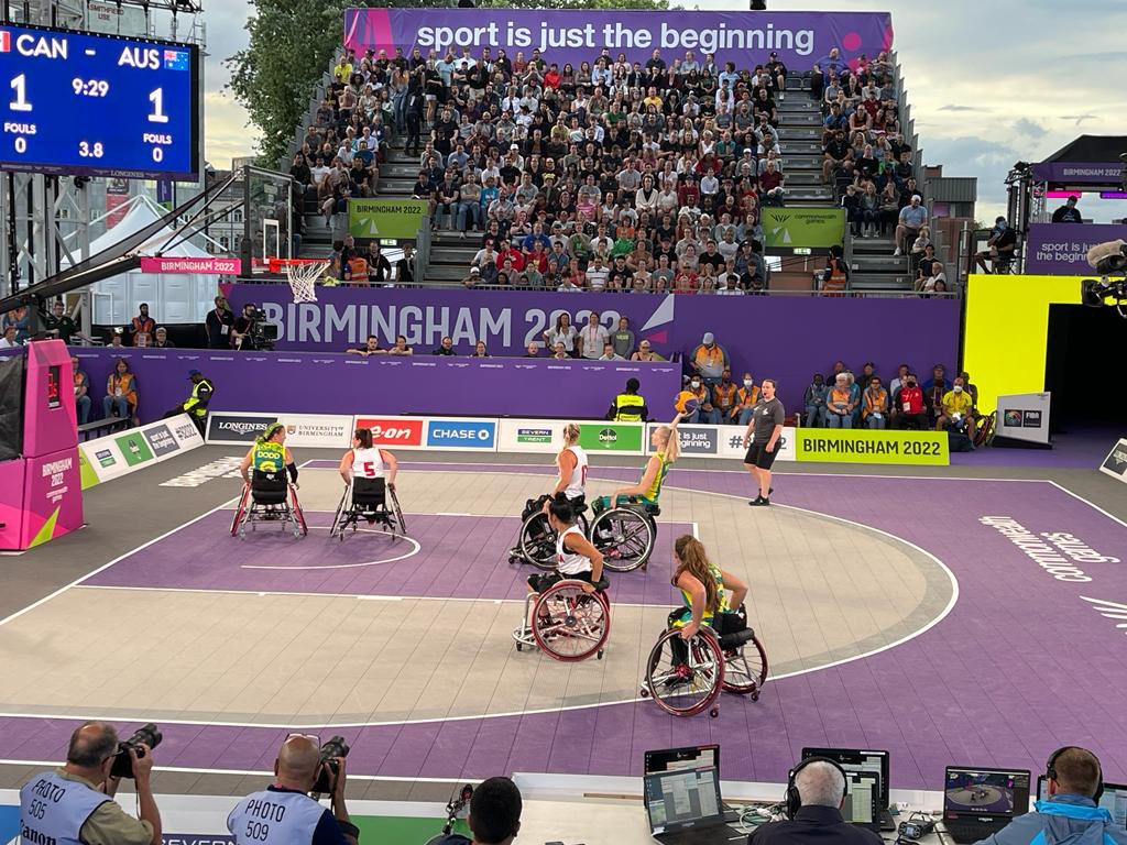 RoyalFamily's tweet photo. As @BritWheelBBall Patron, I'm excited to be at the 3x3 Wheelchair Basketball this evening. 

It's fantastic to see the sport making its Commonwealth Games debut at @Birminghamcg22! 

Congratulations to @TeamEngland on your🥉- looking forward to seeing who gets 🥈 &amp; 🥇

- Sophie https://t.co/MQwqcDlQBs