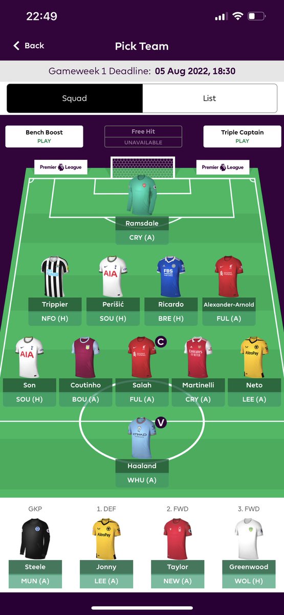 5omerville97's tweet photo. @OfficialFPL Thoughts? Got 0.5 in the bank https://t.co/zccXU4XpBS