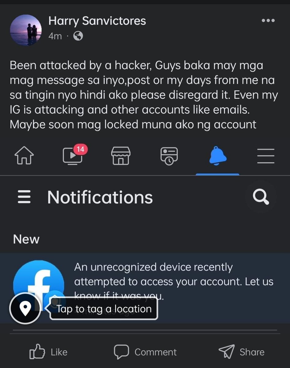 harzsanvic's tweet photo. Been attacked by a hacker, Guys baka may mga mag message sa inyo,post or my days from me na sa tingin nyo hindi ako please disregard it. Even my IG is attacking and other accounts like emails. Maybe soon mag locked muna ako ng account https://t.co/feNmZa8Cvh